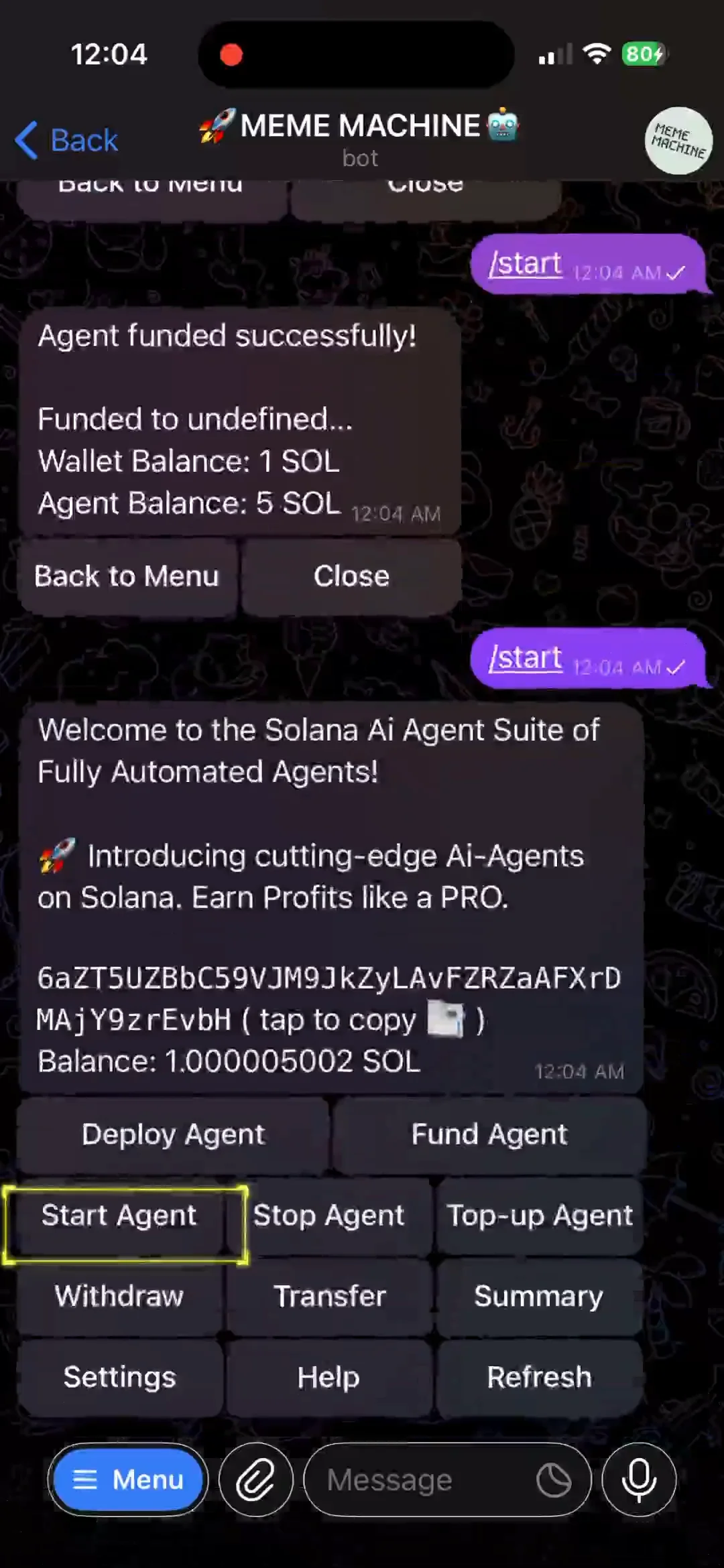 Start agent - GO LIVE!